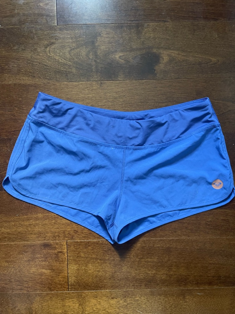 Women's Roxy Periwinkle Athletic Shorts with Performance Waistband and Bk Pocket
